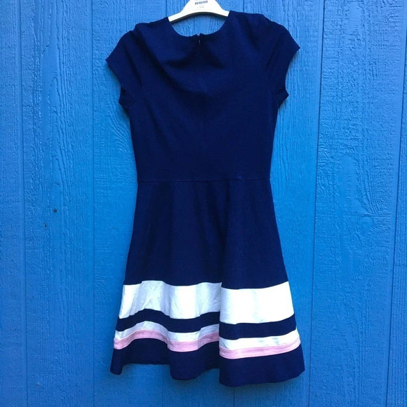 Love…ady Women's Cap Sleeve Fit & Flare Navy Blue Dress Size XL NWT - Picture 4 of 4